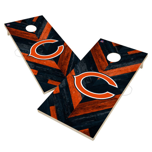 Chicago Bears NFL Cornhole Board Set - Herringbone Design