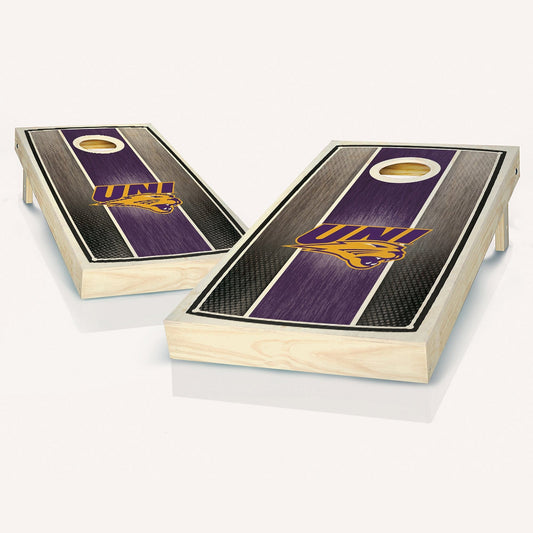 Northern Iowa Stained Striped Cornhole Boards