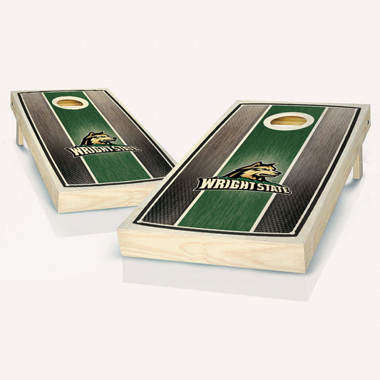 Wright State Stained Striped Cornhole Boards