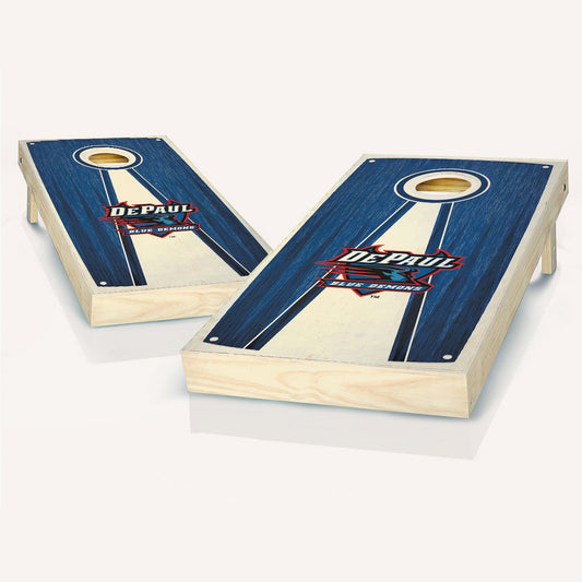 DePaul Stained Pyramid Cornhole Boards