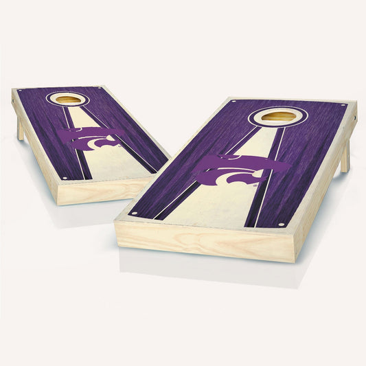 Kansas State Wildcats Stained Pyramid Cornhole Boards