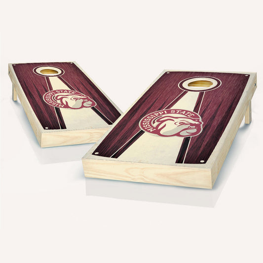 Mississippi State Stained Pyramid Cornhole Boards