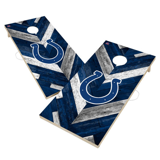 Indianapolis Colts NFL Cornhole Board Set - Herringbone Design