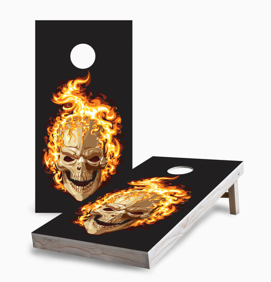 Flaming Skull Cornhole Boards