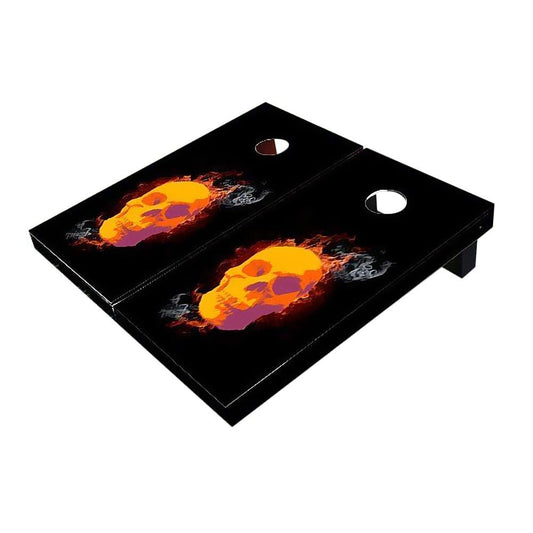Skull with Flames Cornhole Boards