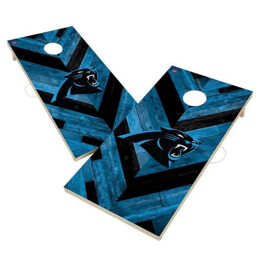 Carolina Panthers NFL Cornhole Board Set - Herringbone Design