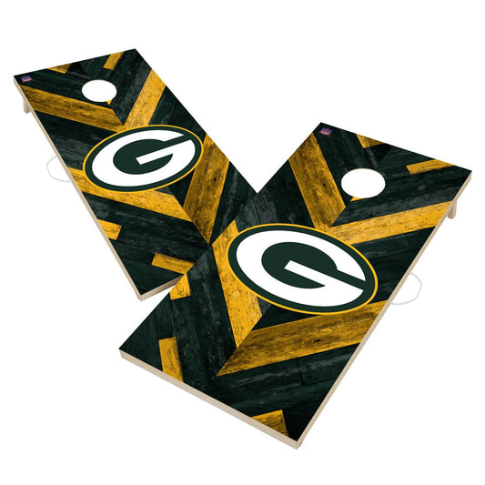 Green Bay Packers NFL Cornhole Board Set - Herringbone Design