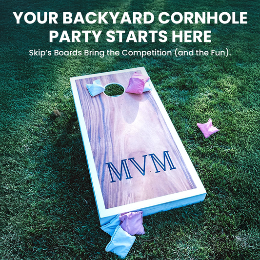 Monogrammed wooden cornhole board