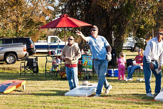 cornhole at the nba tailgate party