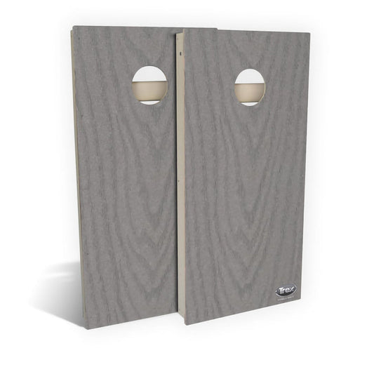 Trex pebble grey cornhole boards