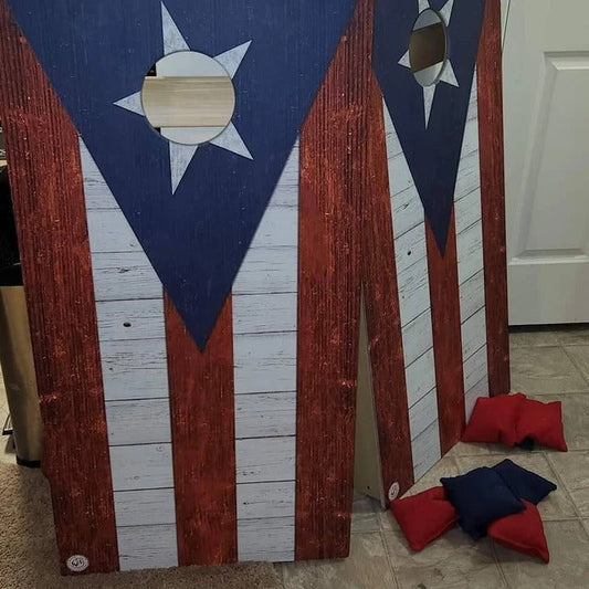  Puerto Rican flag cornhole boards