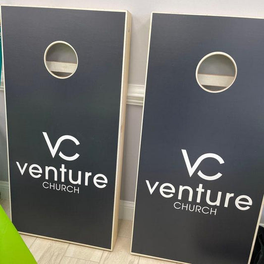 Venture Church cornhole boards