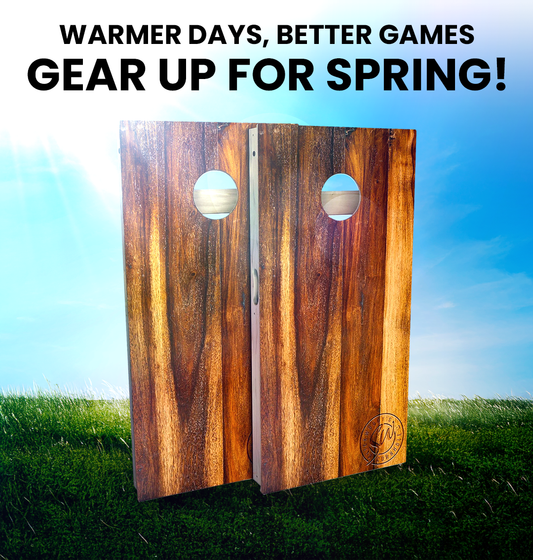 Beautiful dark wood cornhole board