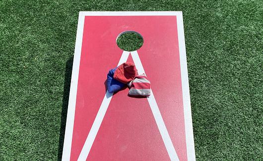 image of solid wood cornhole boards