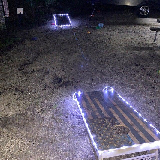  U.S. flag cornhole board with LED lights