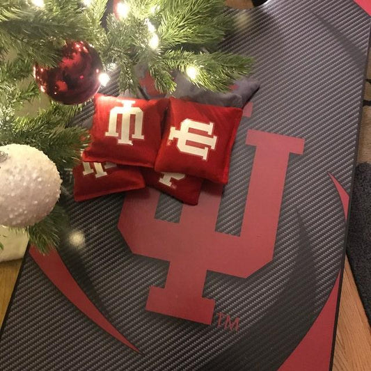 cornhole under the Christmas tree