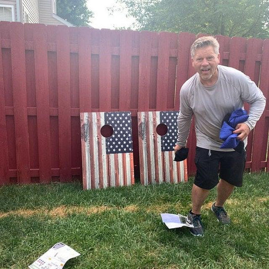 American flag cornhole