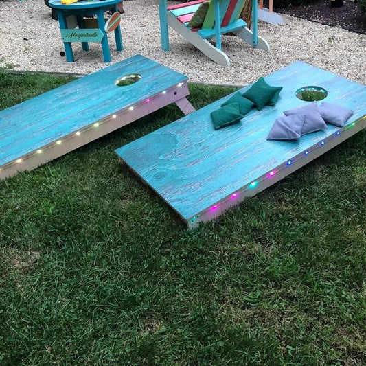 cornhole boards with lights