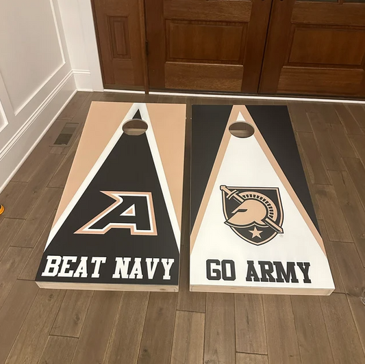 Army West Point themed custom cornhole boards