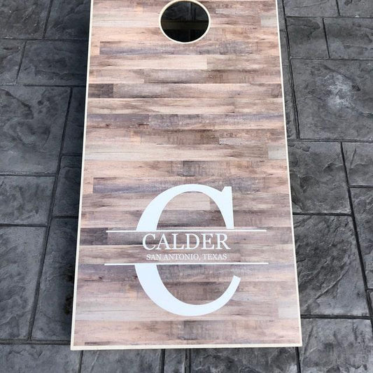 Monogrammed cornhole