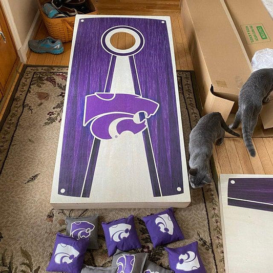 Kansas state cornhole boards and bags