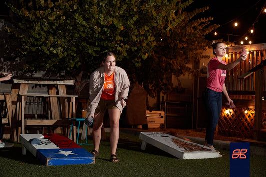 cornhole on a fall day