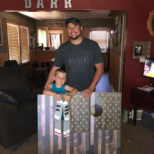 cornhole with dad