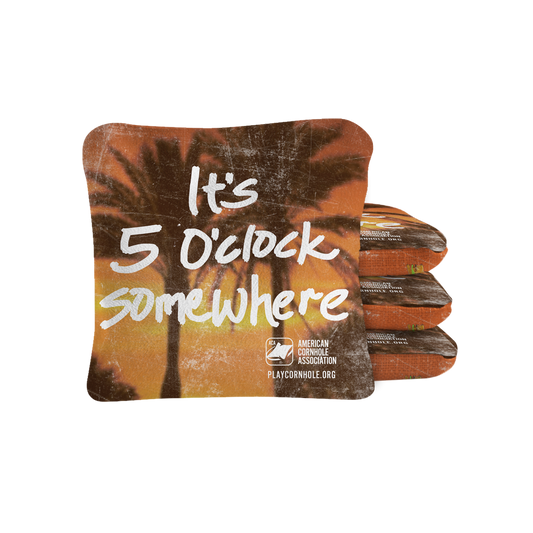 5 O'Clock Somewhere Synergy Pro Cornhole Bags Orange