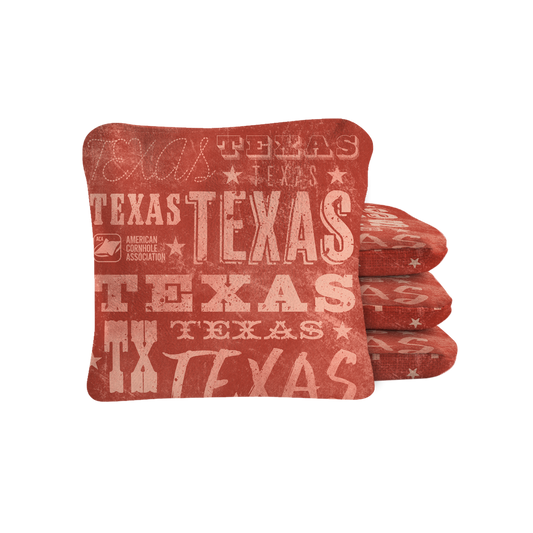 Texas Distressed Synergy Pro Cornhole Bags Red