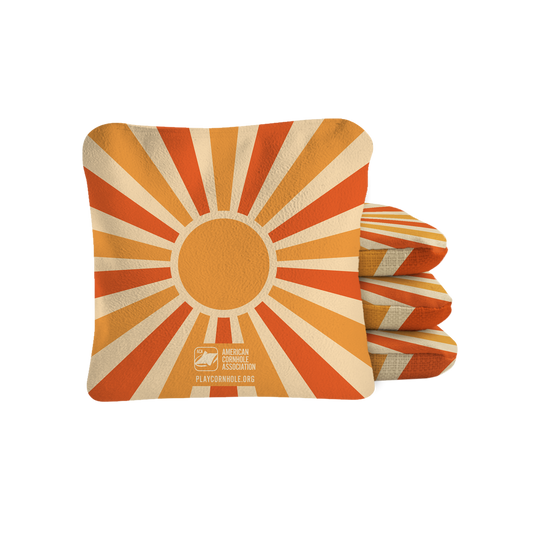 Retro Sunshine Synergy Pro Cornhole Bags Orange