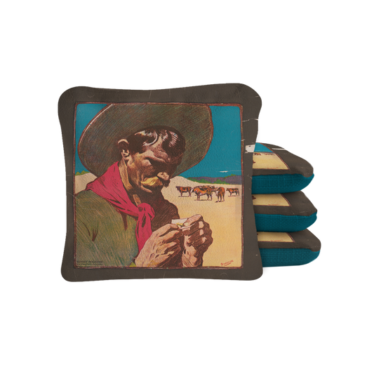 Vintage Wild West Synergy Pro Cornhole Bags Blue