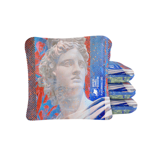 Roman Grunge Synergy Pro Cornhole Bags Blue