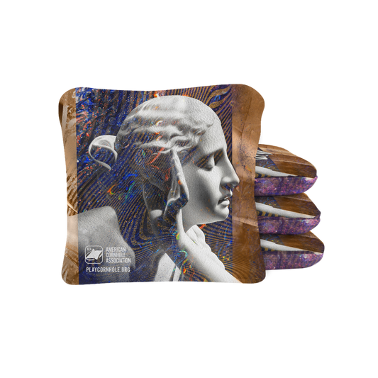 Roman Grunge Synergy Pro Cornhole Bags Purple