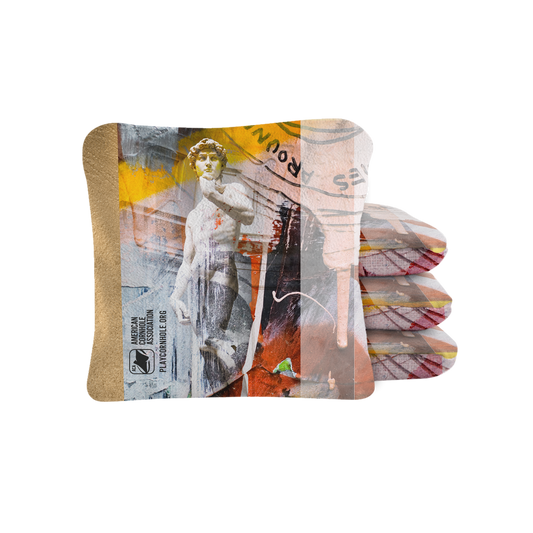 Roman Grunge Synergy Pro Cornhole Bags Orange