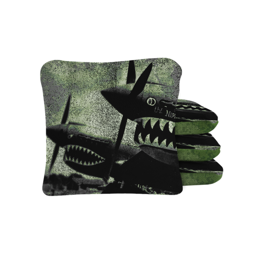 Vintage Bomber Synergy Pro Cornhole Bags Green