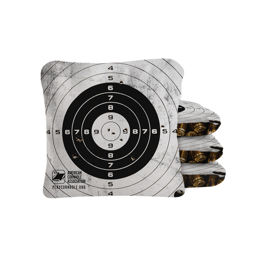 Target with Shells Synergy Pro Cornhole Bags Grey