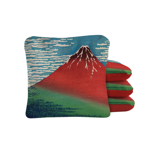 Katsushika Hokusai's Fine Wind, Clear Morning Synergy Pro Cornhole Bags Red