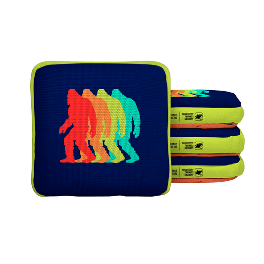 Retro Sasquatch Synergy Edge Cornhole Bags - Navy