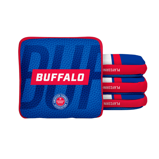 Buffalo Football Gameday Stripes Synergy Edge Cornhole Bags - Blue