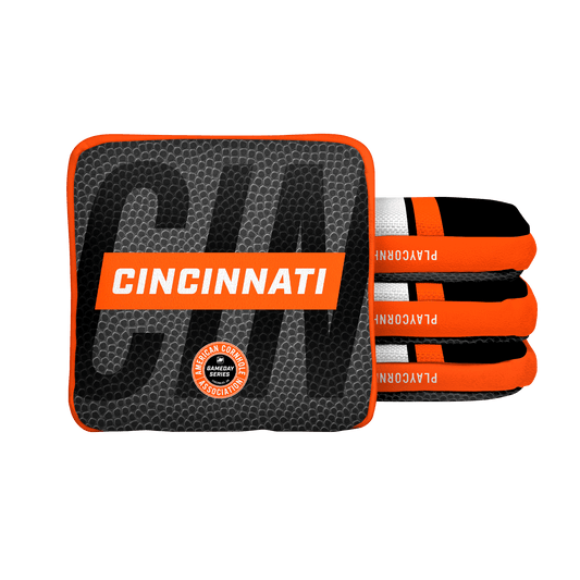 Cincinnati Football Gameday Stripes Synergy Edge Cornhole Bags - Black