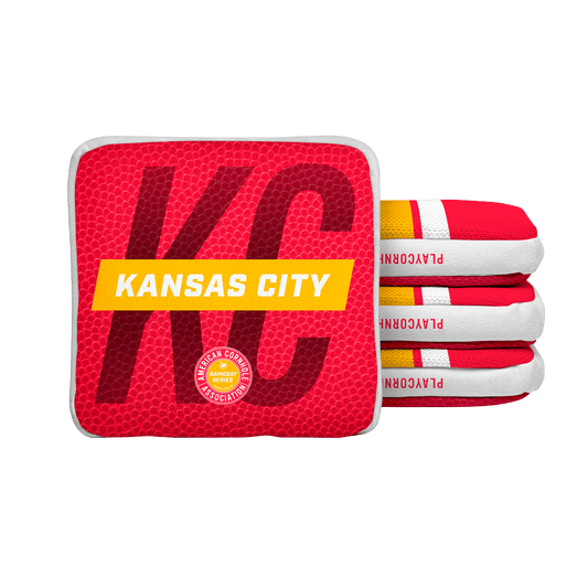 Kansas City Football Gameday Stripes Synergy Edge Cornhole Bags - Red
