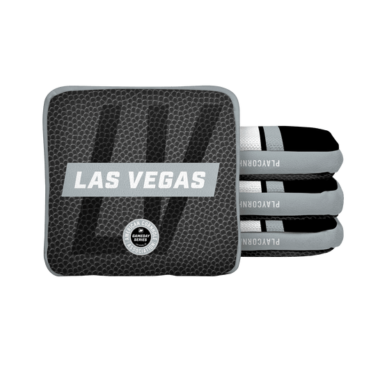 Las Vegas Football Gameday Stripes Synergy Edge Cornhole Bags - Black