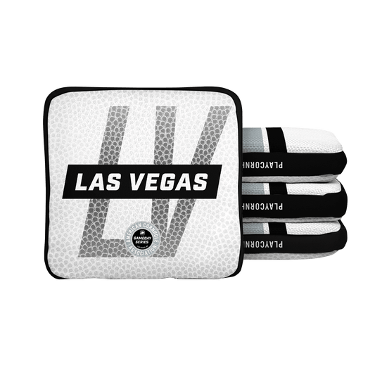 Las Vegas Football Gameday Stripes Synergy Edge Cornhole Bags - White