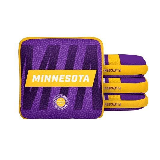Minnesota Football Gameday Stripes Synergy Edge Cornhole Bags - Purple