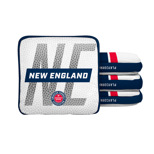 New England Football Gameday Stripes Synergy Edge Cornhole Bags - White