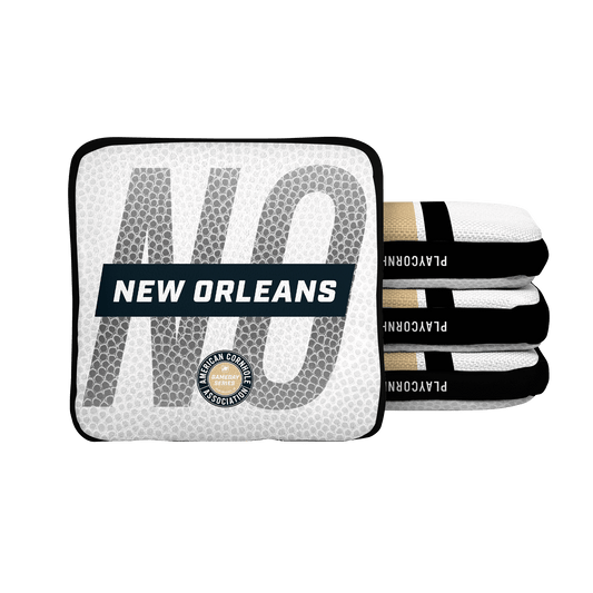 New Orleans Football Gameday Stripes Synergy Edge Cornhole Bags - White
