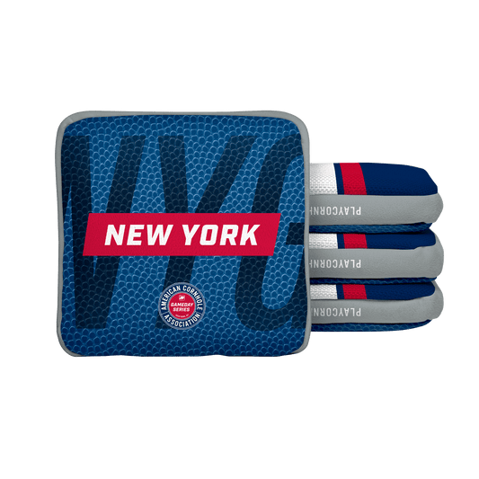 New York NYG Football Gameday Stripes Synergy Edge Cornhole Bags - Blue