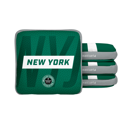 New York NYJ Football Gameday Stripes Synergy Edge Cornhole Bags - Green