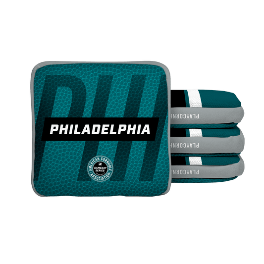 Philadelphia Football Gameday Stripes Synergy Edge Cornhole Bags - Green