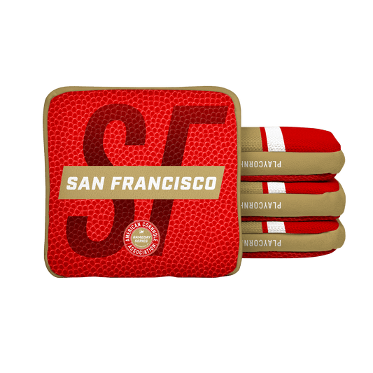 San Francisco Football Gameday Stripes Synergy Edge Cornhole Bags - Red